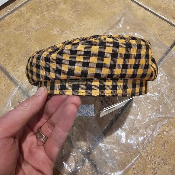 New! Brixton Fiddler Beret 10964 Lion Black Yellow Checker Size Small main image 6